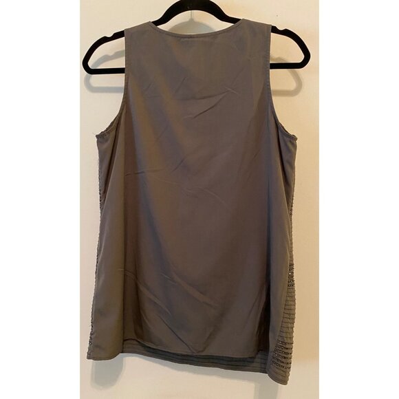 Banana Republic Gray Sleeveless Embellished Tank Top Medium - Picture 2 of 9